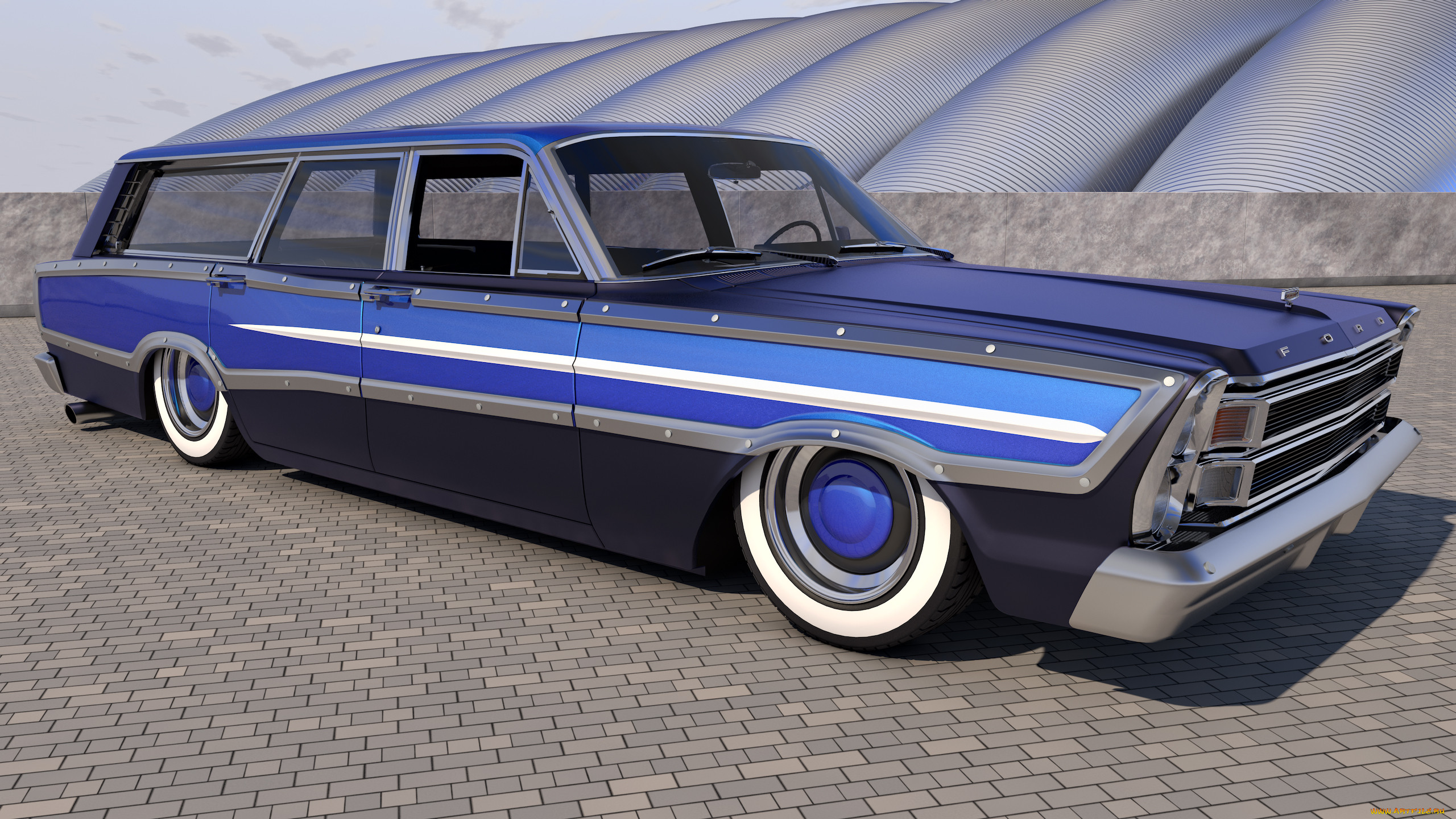 , 3, country, 1966, ford, squire